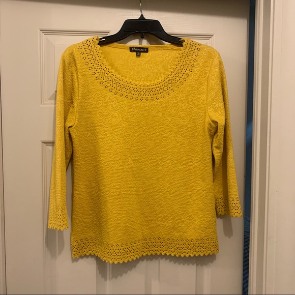 Chances R Mustard Blouse. Women’s Small - Picture 4 of 7